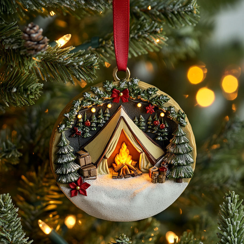Snow Forest Camping WN2310051CL Christmas Ornament