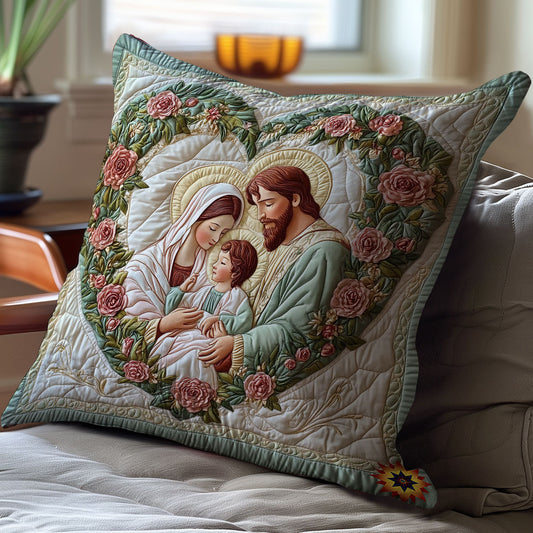 Heart Flower Holy Family WY0101047CL Quilt Pillow Case