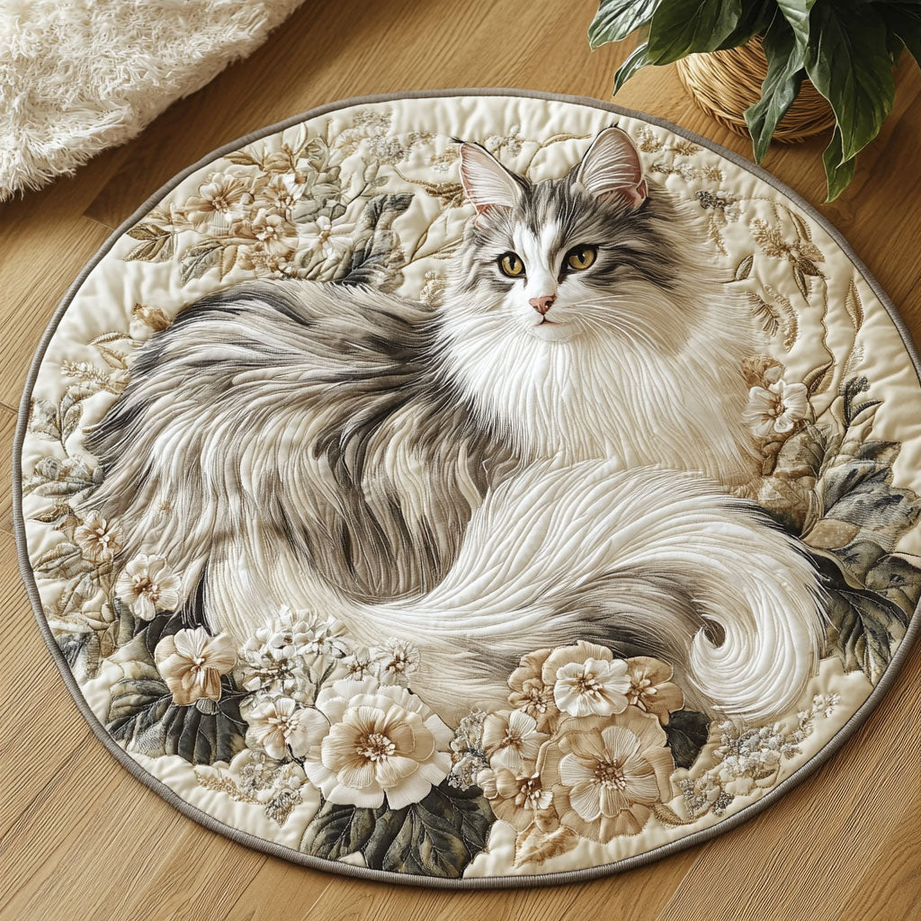 Fluffy Cat CW2805533CL Quilted Round Mat