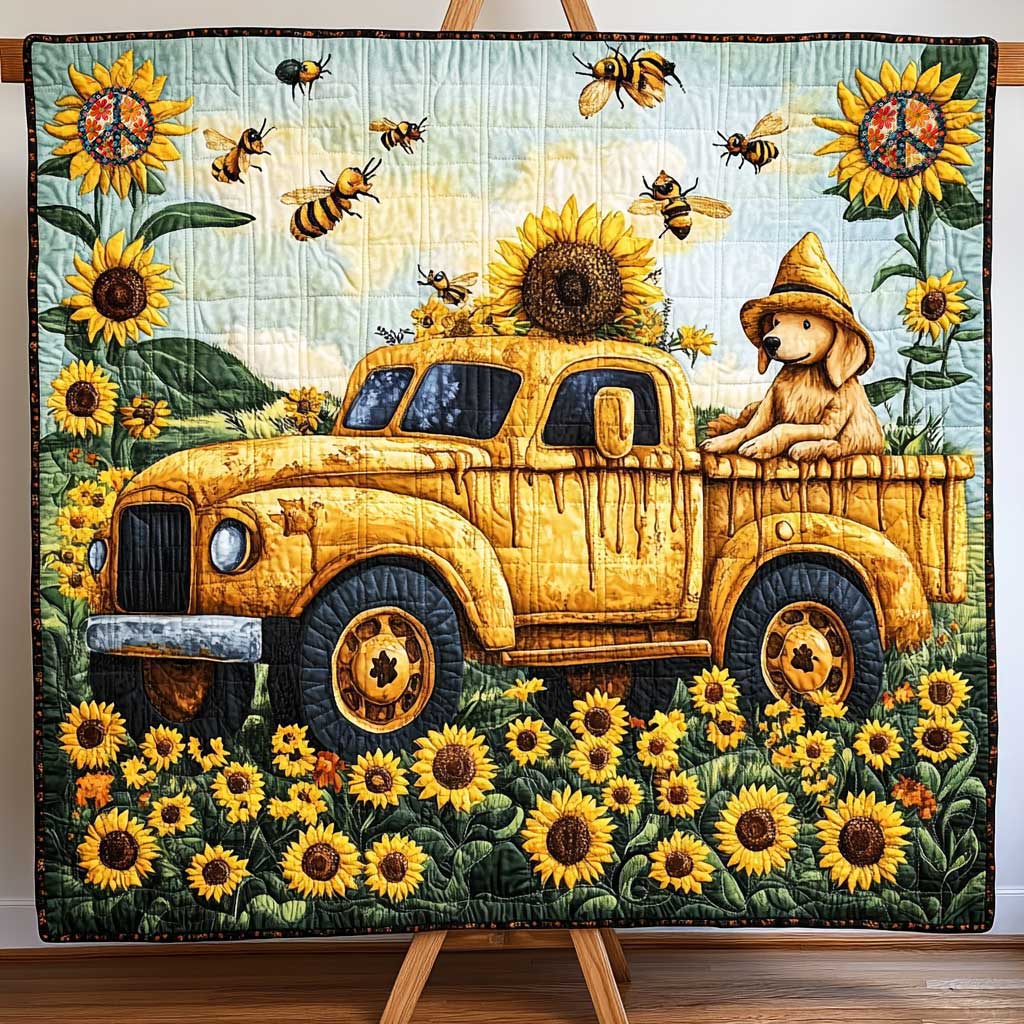 Golden Retriever Gold Truck WN0110045CL Quilt