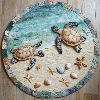 Seashore Turtle CP3004010CL Quilted Round Mat