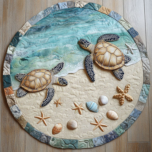 Seashore Turtle CP3004010CL Quilted Round Mat