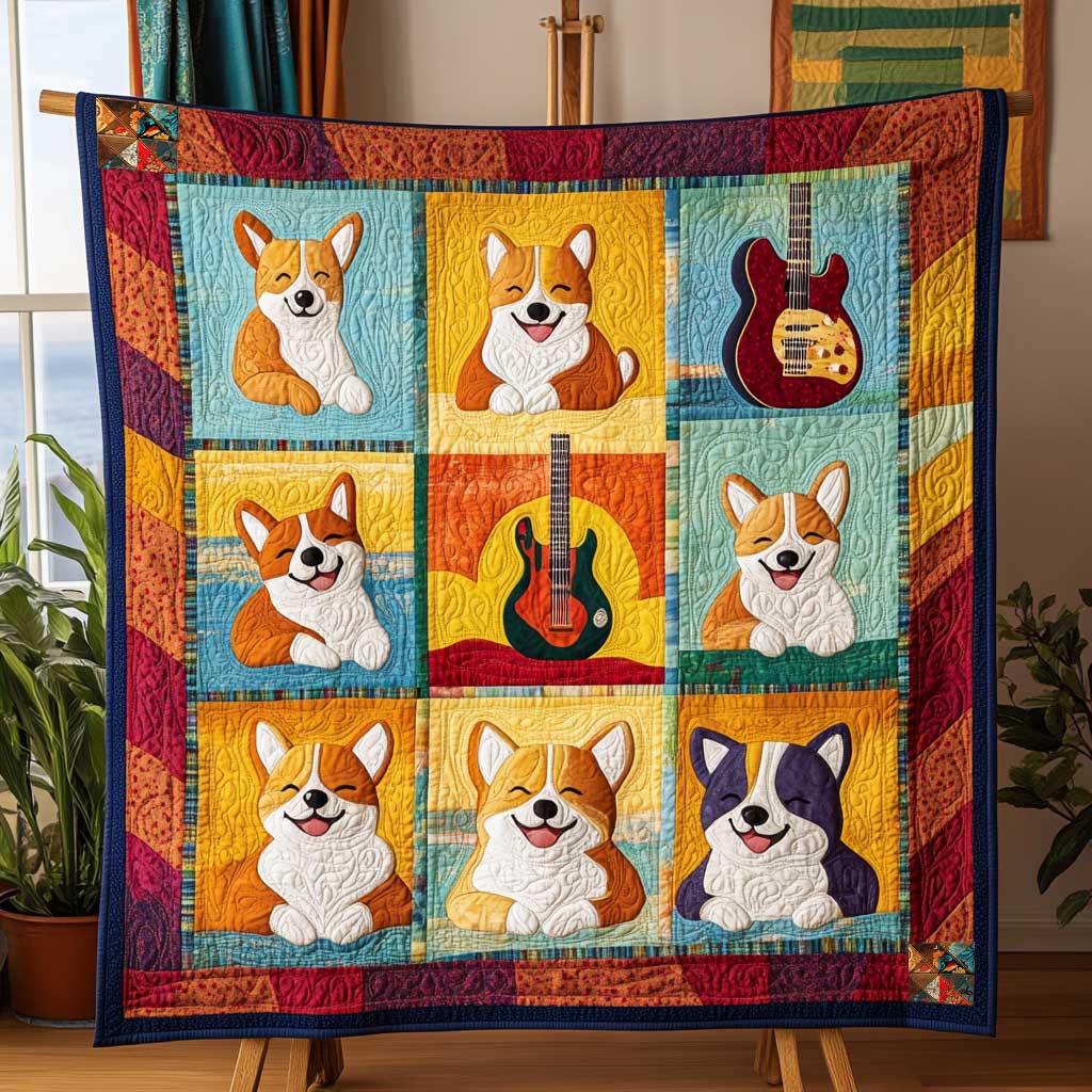 Corgi Music And Waves WN0410057CL Quilt