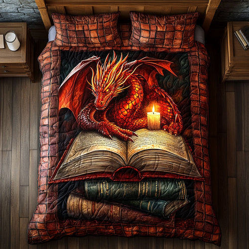 Fire Dragon In Book WY1801017CL Duvet Cover Set