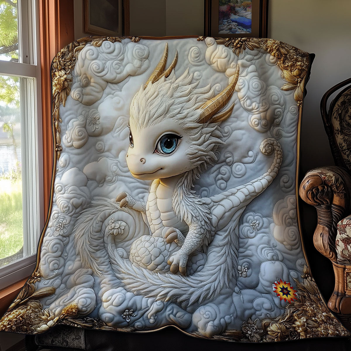 Royal White Dragon WY1411017CL Quilt