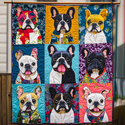 Floral French Bulldog XR2309026CL Quilt