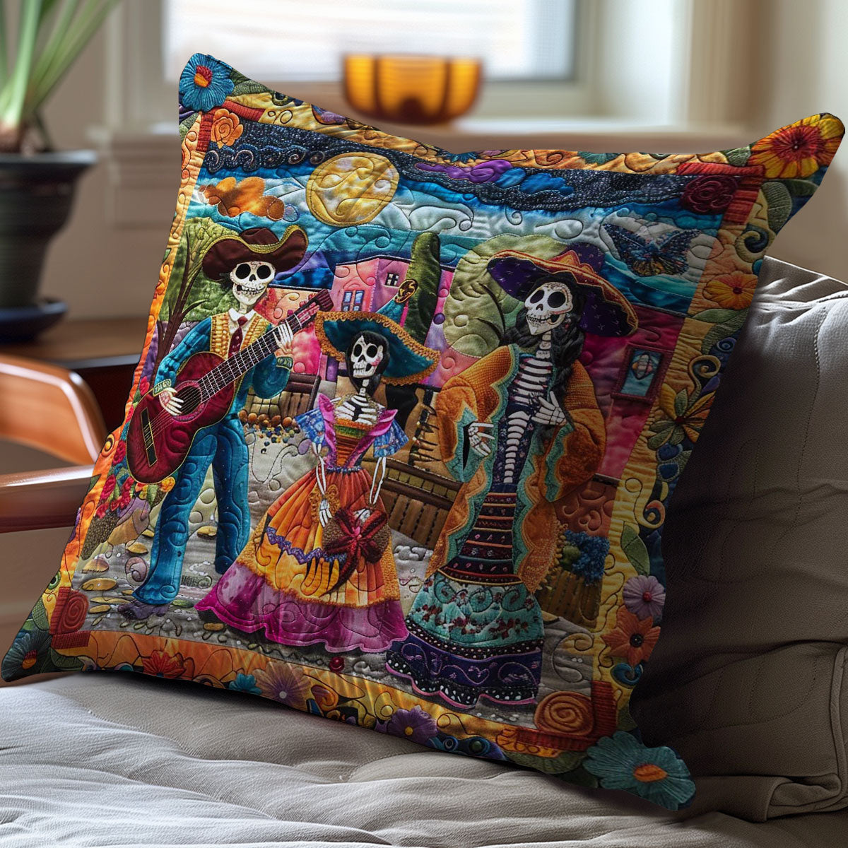 Day Of The Dead WJ2009037CL Quilt Pillow Case