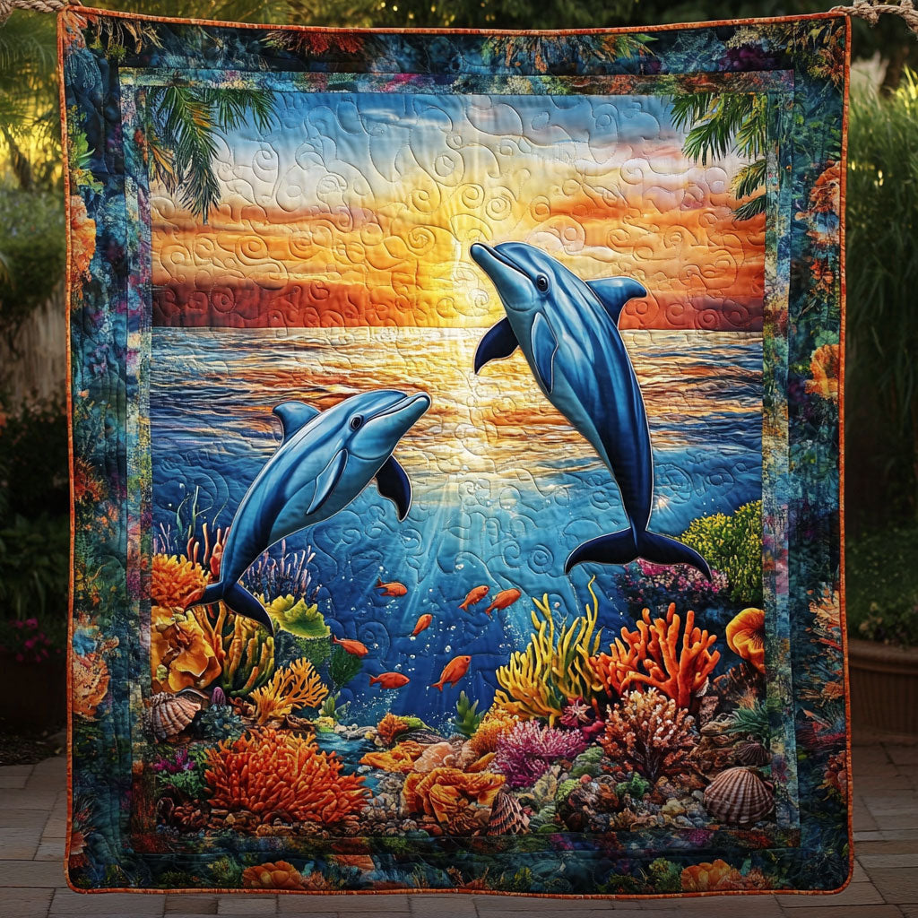 Two Playful Dolphins WT2702123CL Quilt
