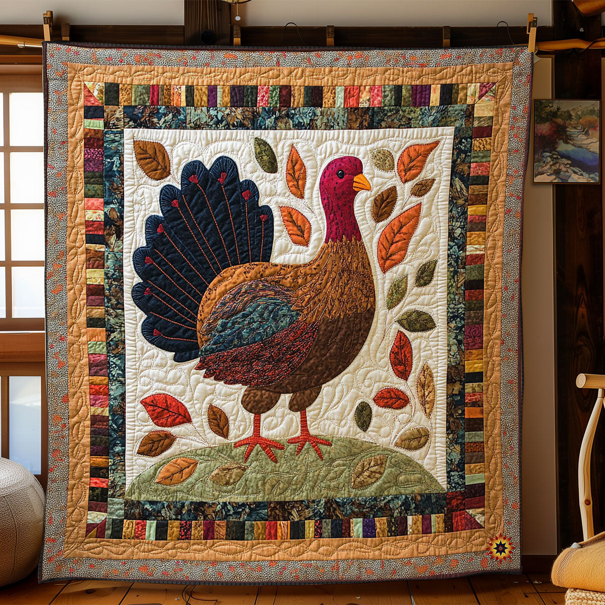 Rustic Turkey Charm WJ2612021CL Quilt