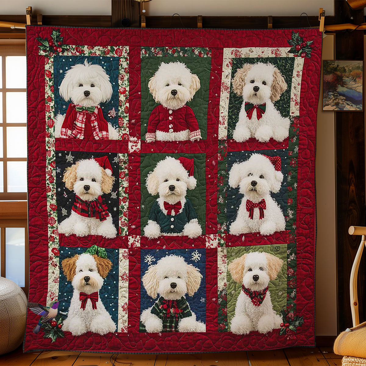 Merry Bichon Frise WN0512013CL Quilt