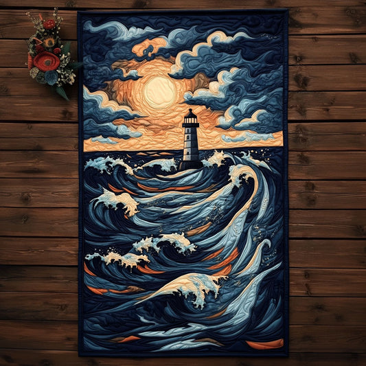 Surging Waves CP3004040CL Quilted Table Runner