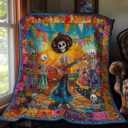 Playing Guitar Skeleton WY2011047CL Quilt