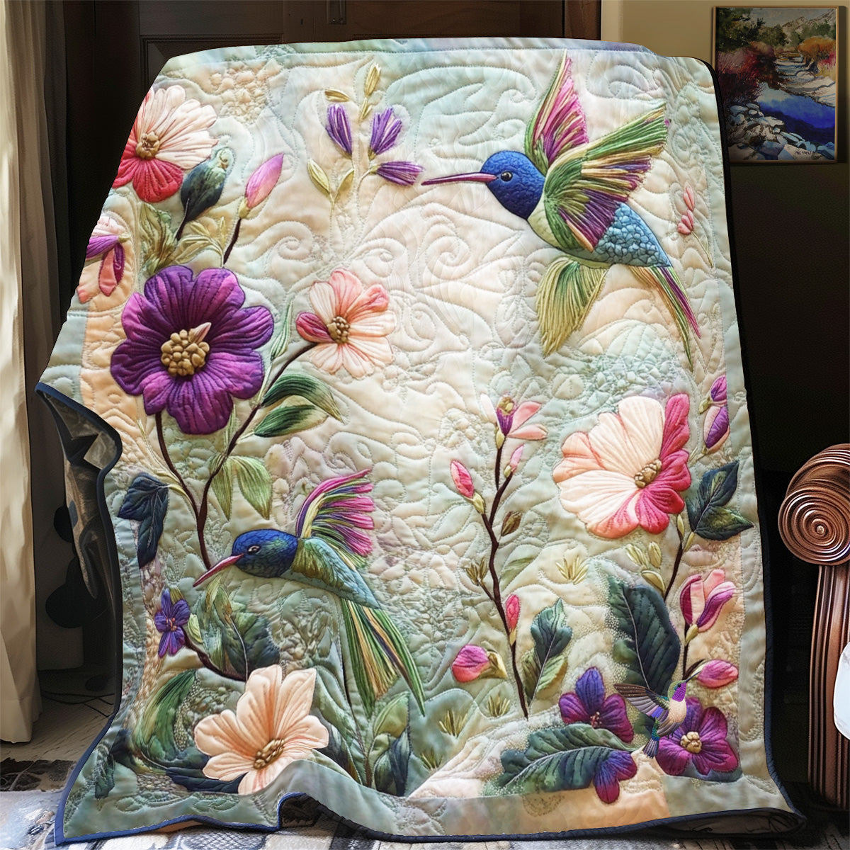 Hummingbird Floral YR3012048CL Quilt