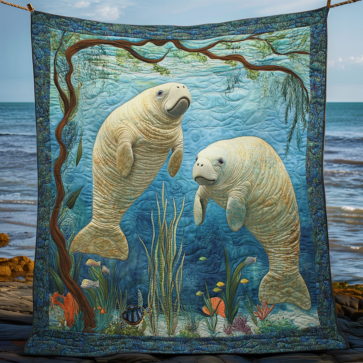 Manatee Family WY1511031CL Quilt