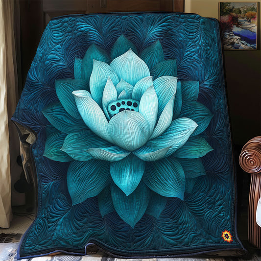 Teal Lotus Bloom WY0611025CL Quilt