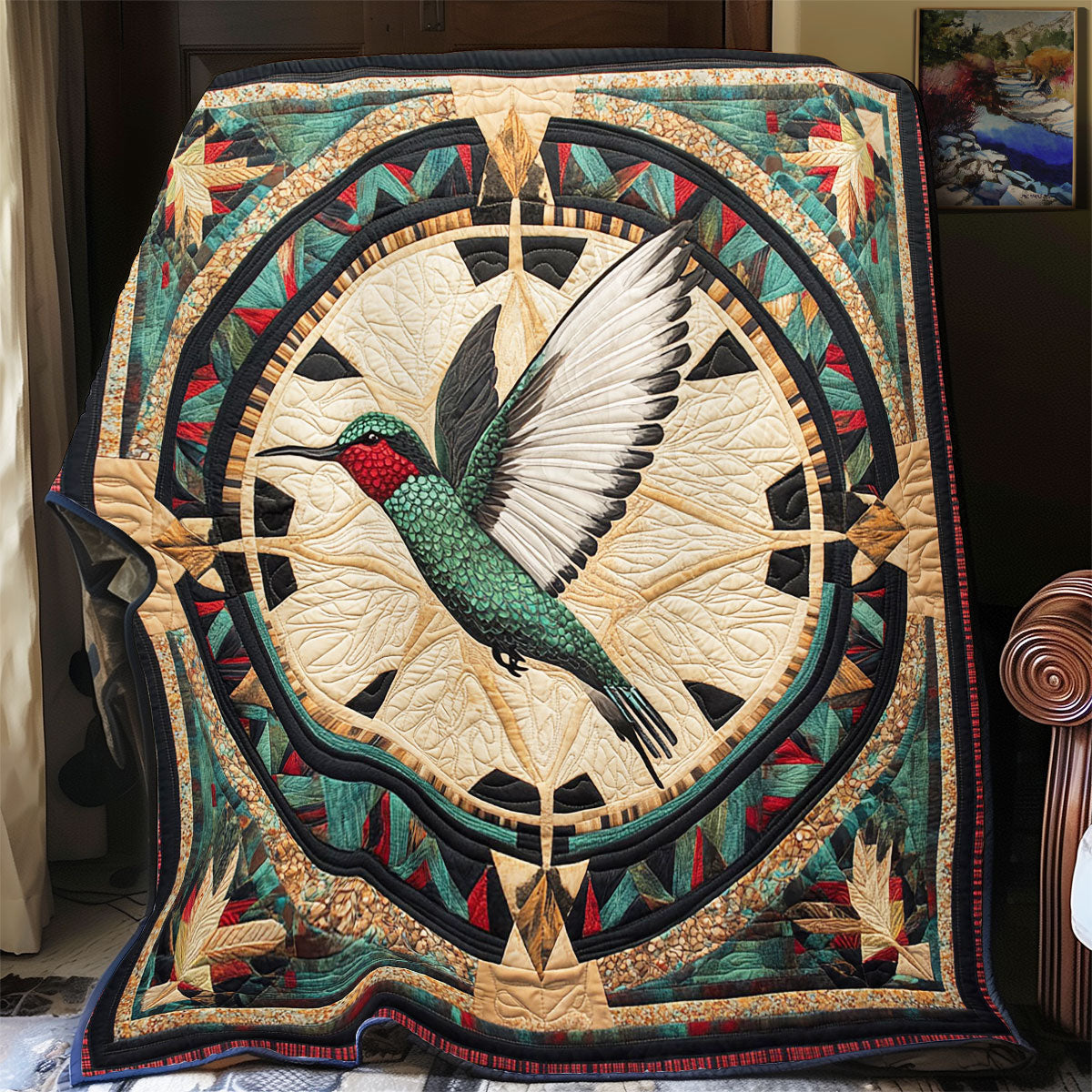 Trigger Pattern Hummingbird WY3112037CL Quilt