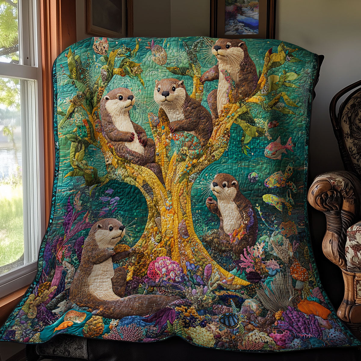 Sea Otter Ocean Life WY1211041CL  Quilt