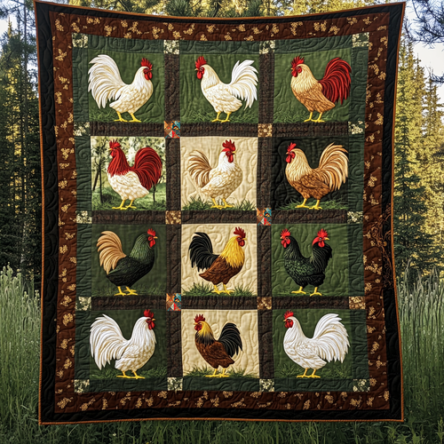 Rustic Chickens XR1312003CL Quilt