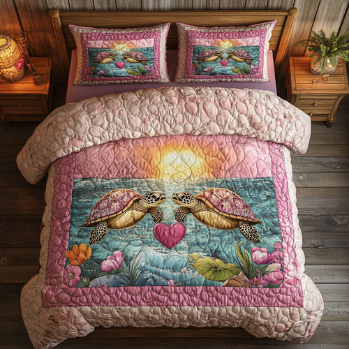 Romantic Sunset Of Turtle WY1801029CL Duvet Cover Set