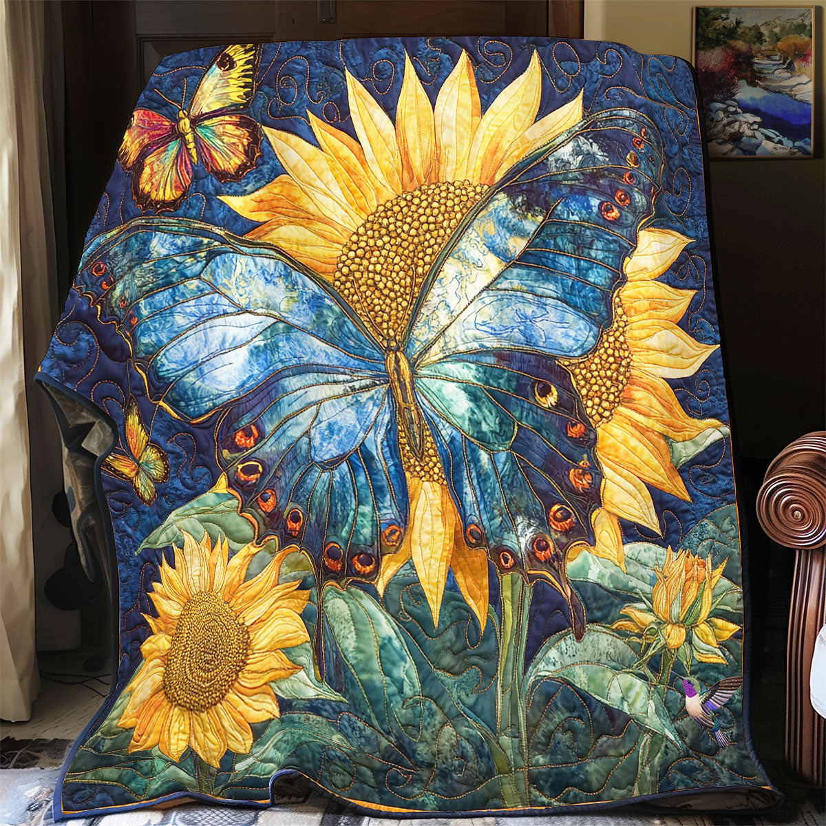 Butterfly Sunflower WY1911080CL Quilt