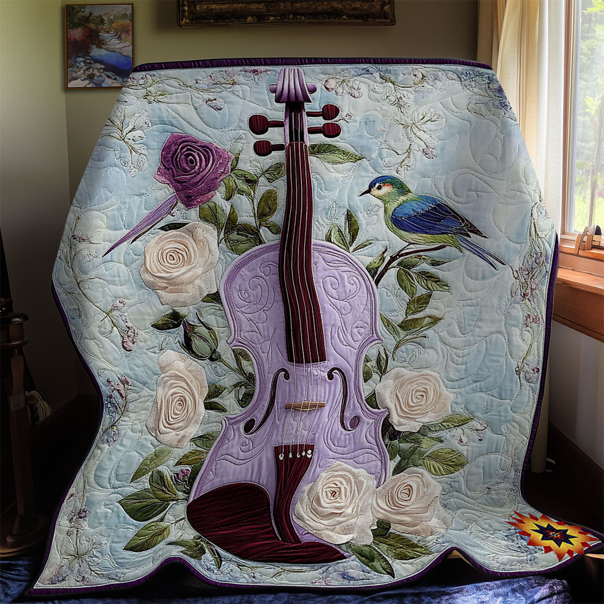 Purple Violin WY0312045CL Quilt