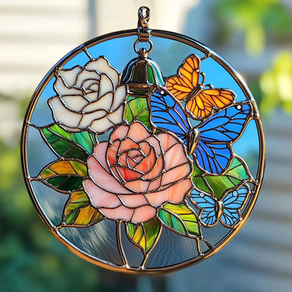 Flower And Butterfly WY1401014CL Suncatcher