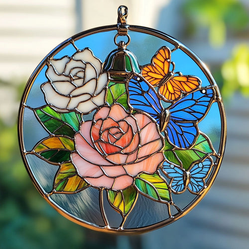 Flower And Butterfly WY1401014CL Suncatcher