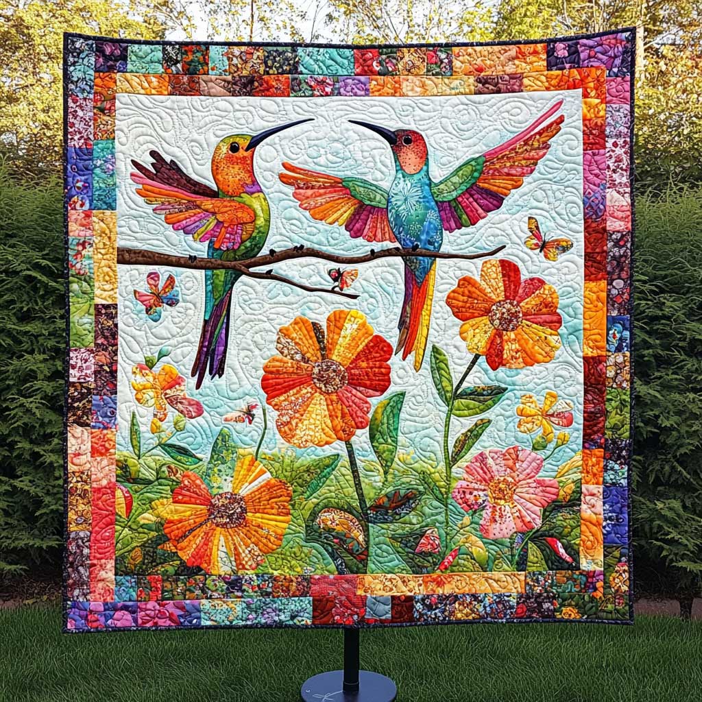 Hummingbird Floral Symphony WN2809002CL Quilt