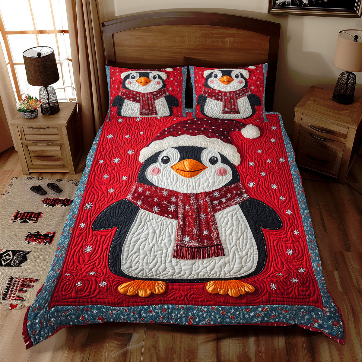 Penguin Christmas WX2511080CL Duvet Cover Set