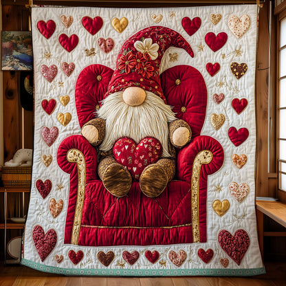 Cozy Heart Gnome WX1112020CL Quilt