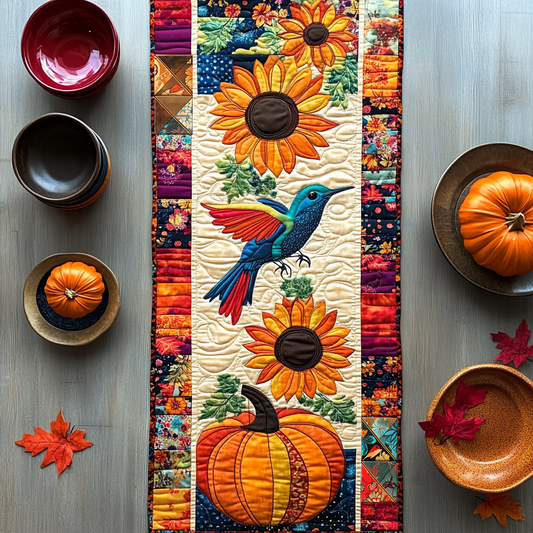 Hummingbird Pumpkin Patch WN0310066CL Quilted Table Runner