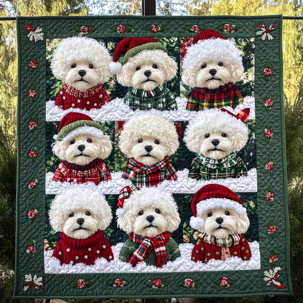 Cute Christmas Bichon XR3009001CL Quilt