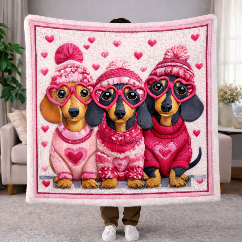 Dachshund Love CW2101002CL Faux Fur Throw Blanket