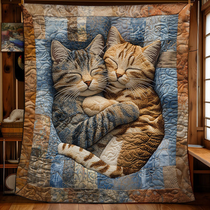 Sleeping Couple Kitten WY2702130CL Quilt