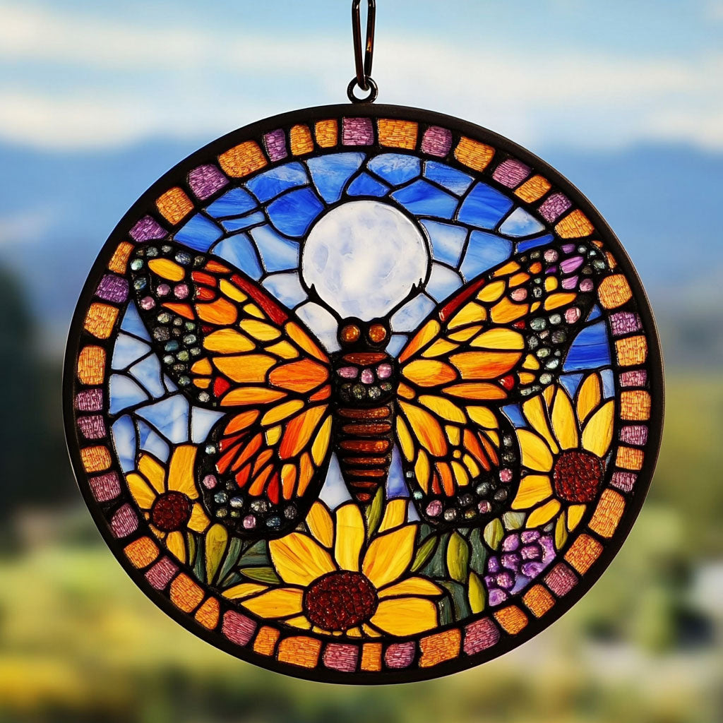 Butterfly WJ1710039CL Stained Glass Suncatcher