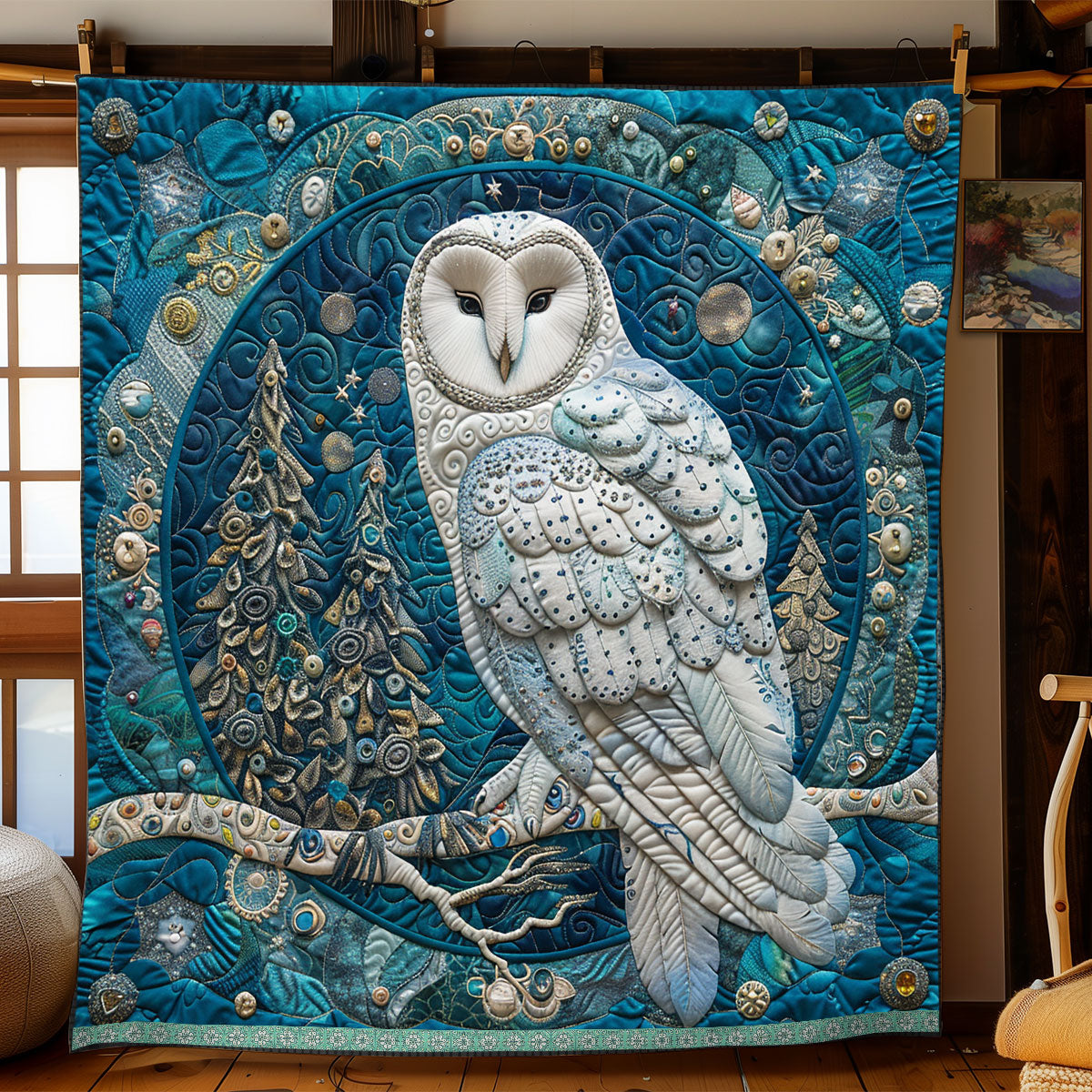 Sorcerer White Owl WP0609040CL Quilt