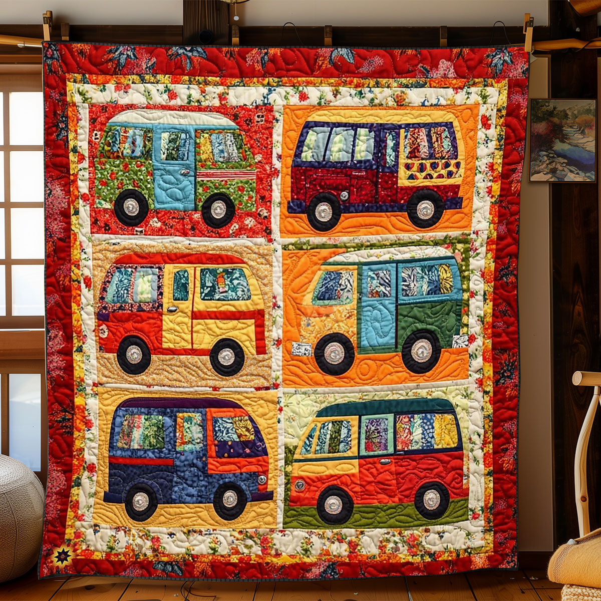 Vintage Camper Van WJ1912038CL Quilt