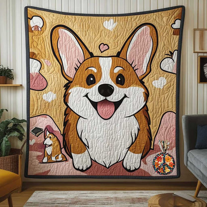 Cheerful Corgi Cuddles WN1010026CL Quilt