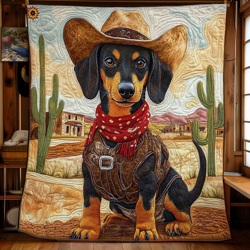 Cowboy Dachshund WY2211009CL Quilt