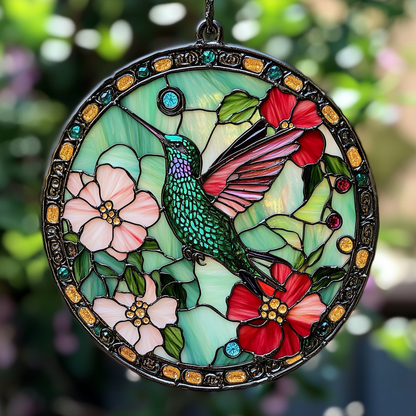 Hummingbird Joy WN0611120CL Stained Glass Suncatcher