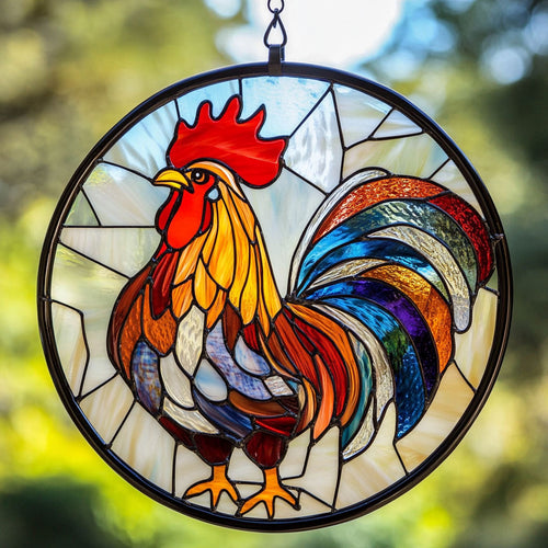 Chicken WJ0511038CL Stained Glass Suncatcher