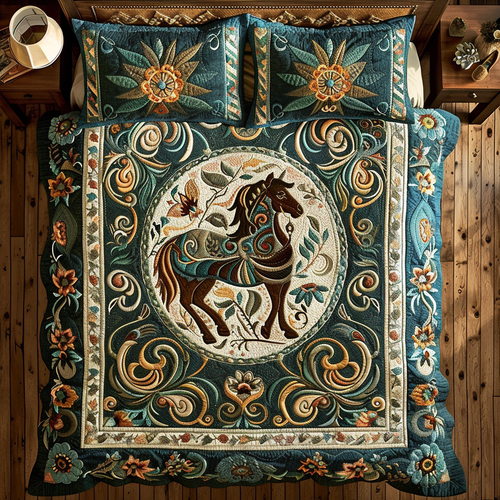 Abstract Flower Horse WY0301003CL Duvet Cover Set