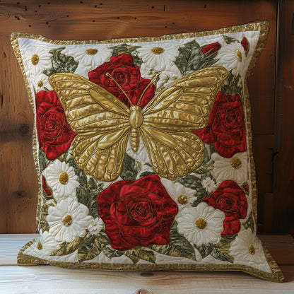 Gold Butterfly In Garden WY0602090CL Quilt Pillow Case