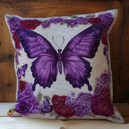 Purple Flower Butterfly WY0912081CL Quilt Pillow Case