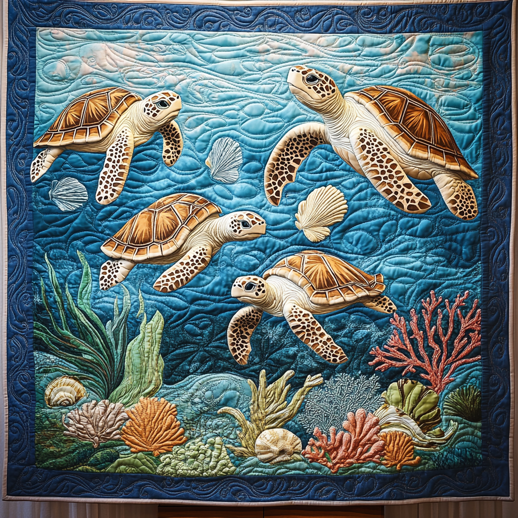Colorful Sea Turtle WG1301031CL Quilt