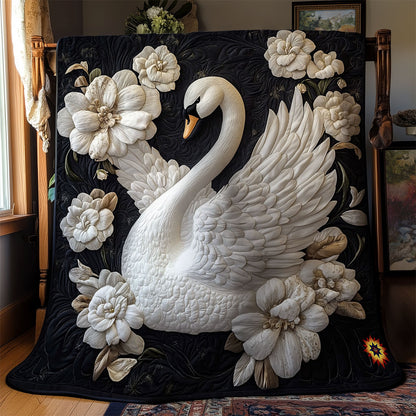 Flower White Swan WY1411025CL Quilt