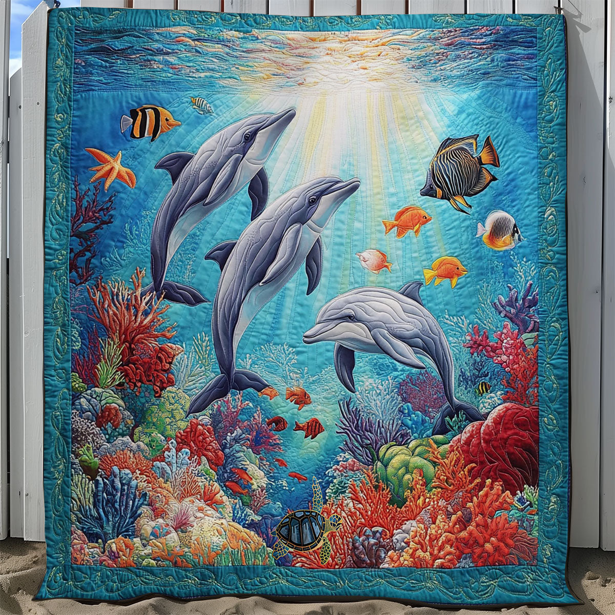 Dolphin Family WY0612026CL Quilt