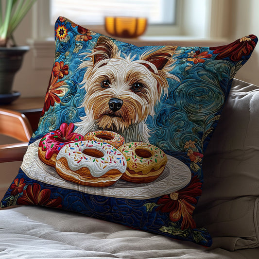 Yorkshire Terrier And Donut WY0101069CL Quilt Pillow Case