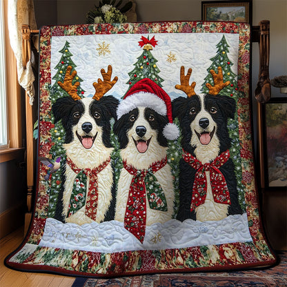 Border Collie Christmas Cheer WN2911015CL Quilt