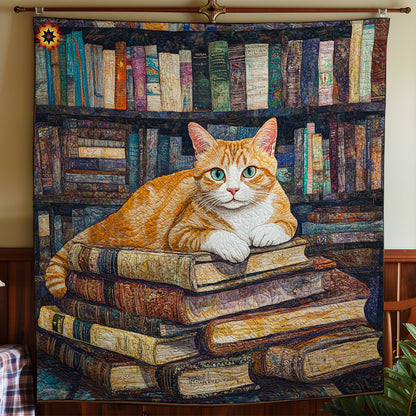 Cat In Library WY1911063CL Quilt